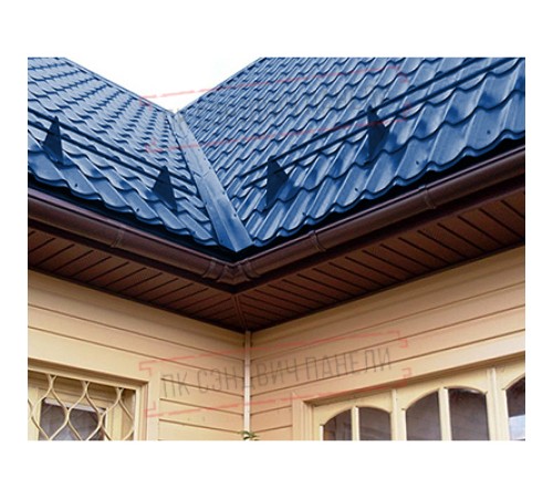 Планка ендовы верхняя простая 145х145х2000 Полиэстер Ral5005-0.45