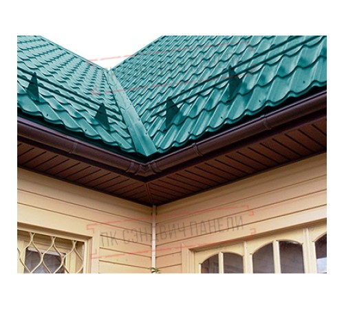 Планка ендовы верхняя простая 145х145х2000 Полиэстер Ral5021-0.45