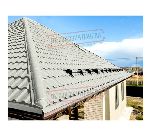 Планка конька круглого R110х2000 ПЭ-9002-0.5