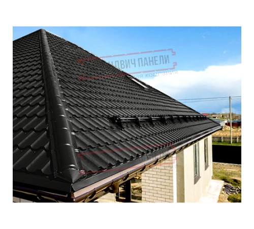 Планка конька круглого R110х2000 Viking-9005-0.45