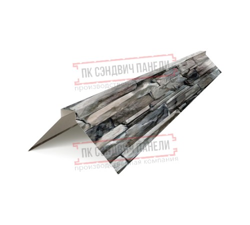 Планка конька плоского 190х190х2000 ECOSTEEL-БелыйКамень-0.5