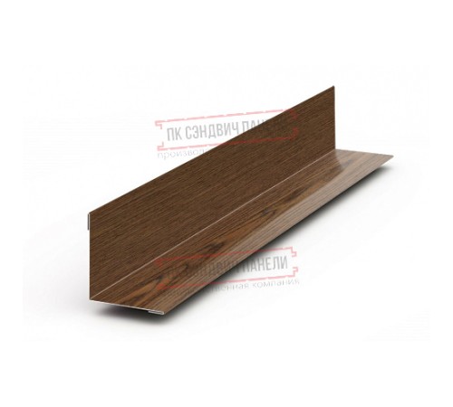 Планка угла внутреннего 115х115х2000 ECOSTEEL_MA-МореныйДуб-0.5