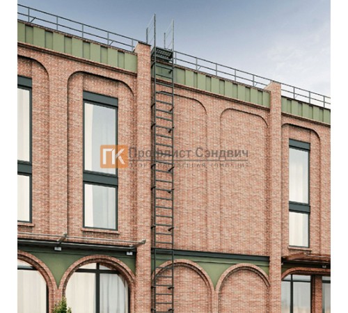 Вертикальная пожарная лестница П1-1 с площ. 800х800 Эконом L=1750мм ГОСТ 53254-2009