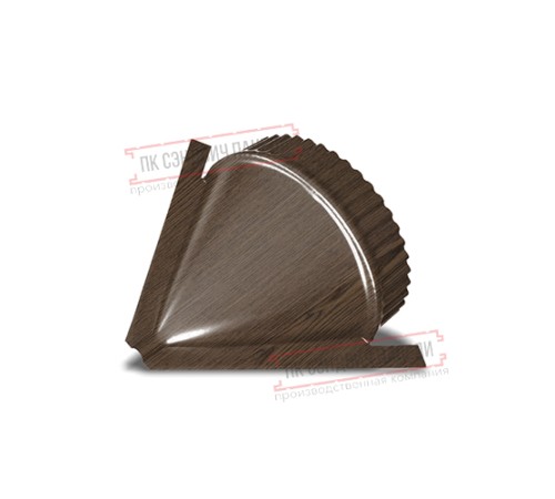 Заглушка конька круглого конусная ECOSTEEL-МореныйДуб-0.5