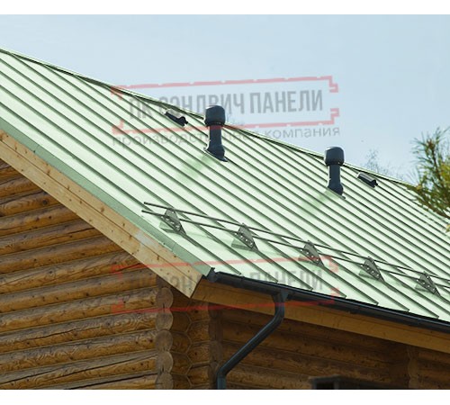 Фальц двойной стоячий Line 0,45 Полиэстер RAL6019 бело-зеленый с пленкой на замках