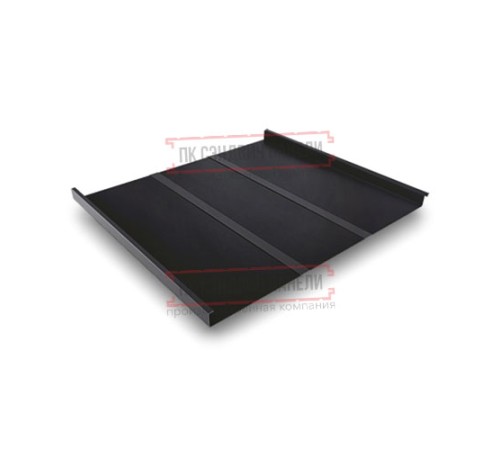 Фальц двойной стоячий Line 0,5 Quarzit lite RAL9005 черный с пленкой на замках