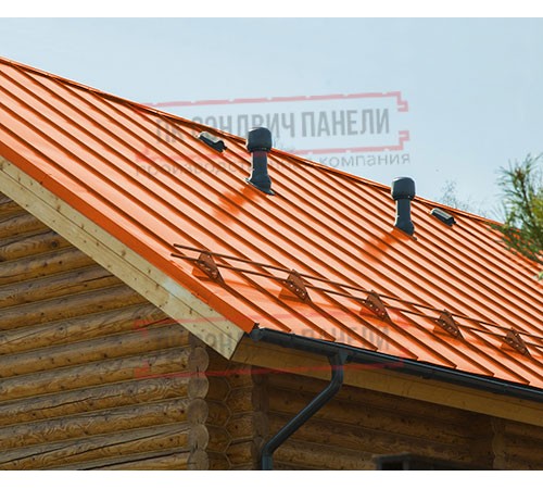 Фальц двойной стоячий Line 0,45 Полиэстер RAL2004 оранжевый с пленкой на замках