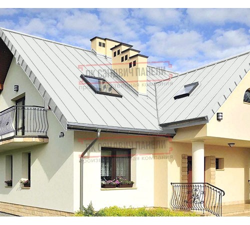 Фальц двойной стоячий 0,45 Полиэстер RAL9003 сигнальный белый с пленкой на замках