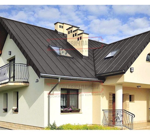 Фальц двойной стоячий 0,5 PurPro Matt 275 RR32 темно-коричневый с пленкой на замках