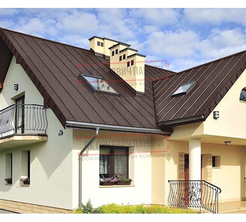 Фальц двойной стоячий 0,5 Atlas RAL8017 шоколад с пленкой на замках