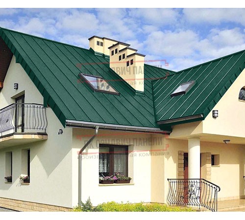 Фальц двойной стоячий 0,5 Velur RAL6005 зеленый мох с пленкой на замках