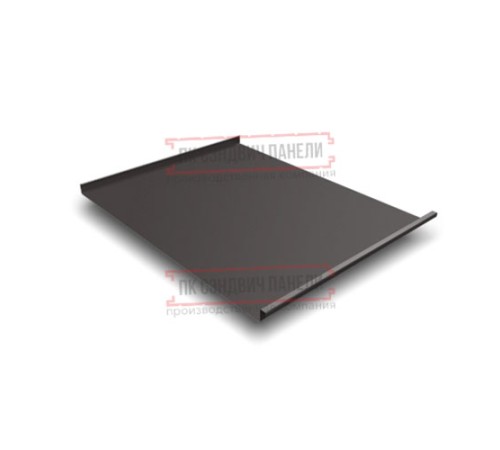 Фальц двойной стоячий 0,5 Quarzit lite RR32 темно-коричневый с пленкой на замках