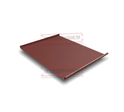 Фальц двойной стоячий 0,5 Satin RAL3009 оксидно-красный с пленкой на замках