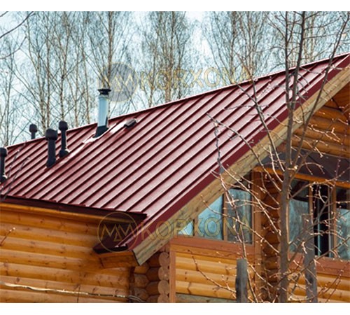 Кликфальц Line 0,5 Satin RAL3011 коричнево-красный с пленкой на замках