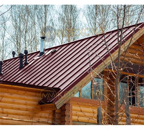 Кликфальц Line 0,45 Drap RAL3005 красное вино с пленкой на замках