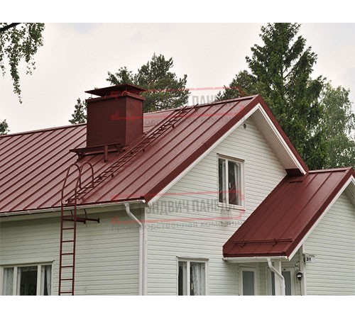 Кликфальц 0,45 Полиэстер RAL3009 оксидно-красный с пленкой на замках