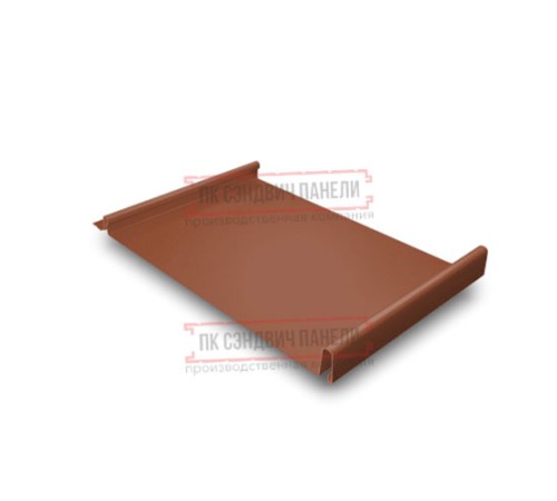 Кликфальц GL 0,5 Velur RAL8004 терракота с пленкой на замках