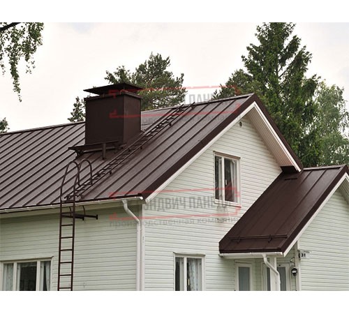 Кликфальц GL 0,5 Quarzit RAL8017 шоколад с пленкой на замках