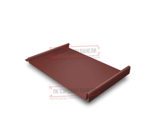 Кликфальц GL 0,5 Velur RAL3009 оксидно-красный с пленкой на замках