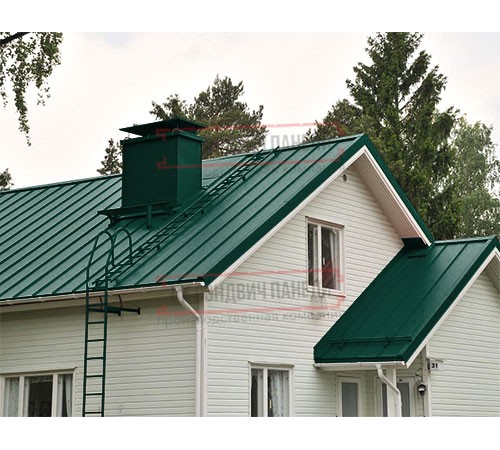 Кликфальц 0,45 Drap RAL6005 зеленый мох с пленкой на замках