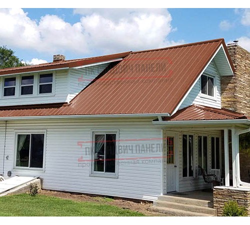 Кликфальц mini 0,5 Satin RAL8004 терракота с пленкой на замках