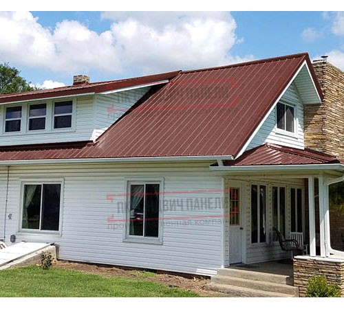 Кликфальц mini 0,5 Satin RAL3009 оксидно-красный с пленкой на замках