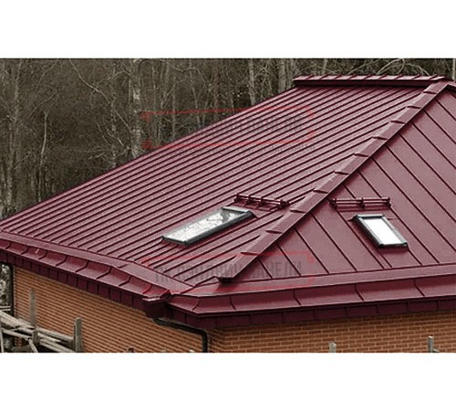 Кликфальц Pro 0,5 Velur RAL3005 красное вино с пленкой на замках