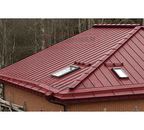 Кликфальц Pro 0,5 Satin RAL3011 коричнево-красный с пленкой на замках