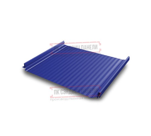 Кликфальц Pro Gofr 0,45 Полиэстер RAL5002 ультрамариново-синий с пленкой на замках