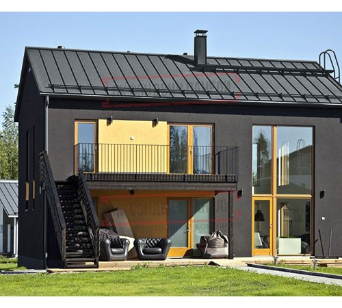 Кликфальц Pro Gofr 0,5 GreenCoat PuRALBT, matt RR2Н3 (RAL7016 антрацитово-серый) с пленкой на замках