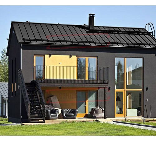 Кликфальц Pro Gofr 0,5 Velur RAL9005 черный с пленкой на замках