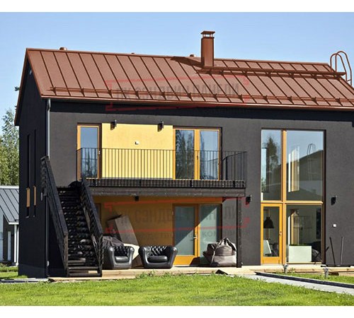 Кликфальц Pro Gofr 0,45 Полиэстер RAL8004 терракота с пленкой на замках