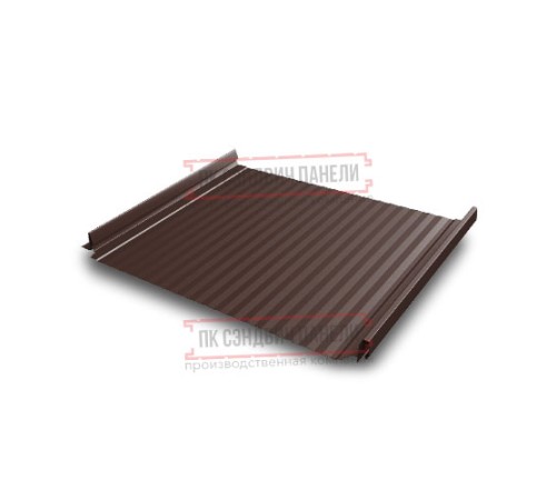 Кликфальц Pro Gofr 0,45 Drap ST RAL8017 шоколад с пленкой на замках