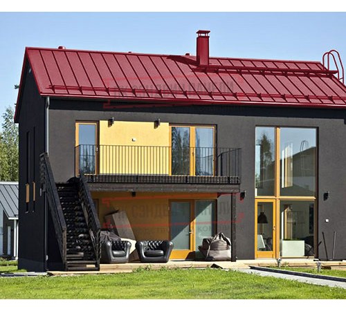 Кликфальц Pro Gofr 0,45 Полиэстер RAL3003 рубиново-красный с пленкой на замках