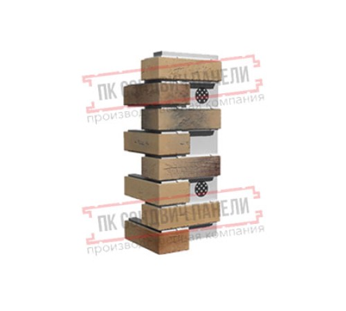 Угловой элемент для термопанели White Hills Терамо Брик II Т360-45, толщина панели 60 мм