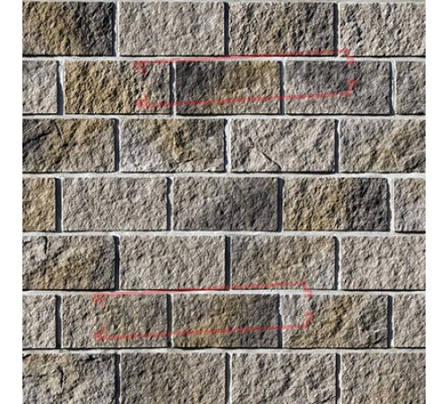 Рядовая плитка линия "Светлые холмы" Торре Бьянка 445-80 c расшивкой 1,2 см