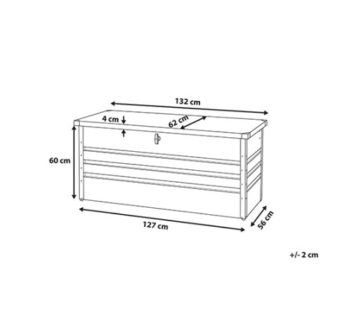 Ящик для хранения «Box metal» 1,32х0,61 м, толщина стали: 0,4 в пазах 0,6