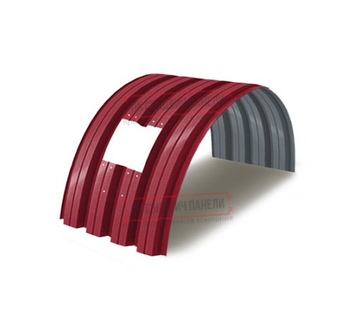 Продольно гнутый профнастил для укрытий конвейеров Н57ПГ-960, 0,5, в полимерном покрытии