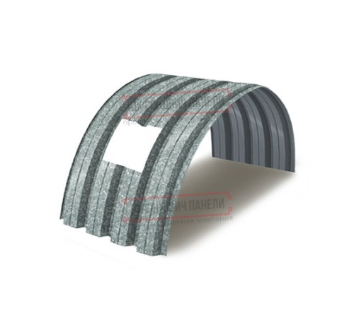 Продольно гнутый профнастил для укрытий конвейеров Н60ПГ-902, 0,9, оцинкованный