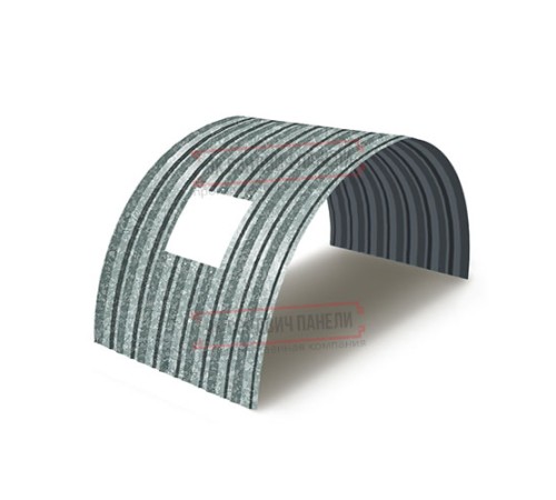 Продольно гнутый профнастил для укрытий конвейеров С15ПГ-1190, 1,0, оцинкованный