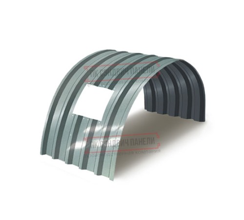 Продольно гнутый профнастил для укрытий конвейеров С44ПГ-1047, 1,0, нержавеющий