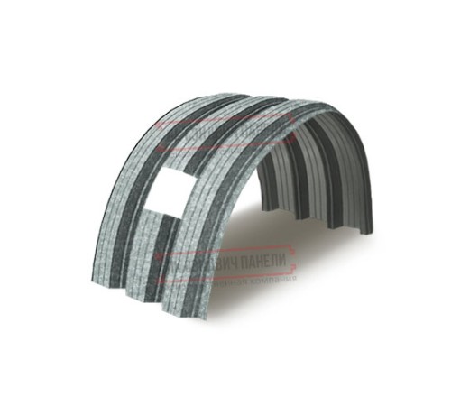 Продольно гнутый профнастил для укрытий конвейеров Н112ПГ-807, 0,5, оцинкованный