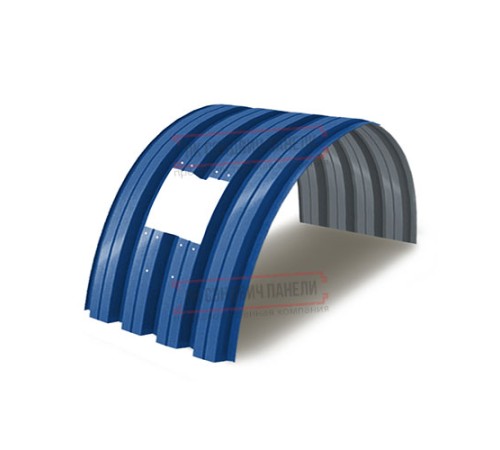 Продольно гнутый профнастил для укрытий конвейеров Н57ПГ-960, 0,7, в полимерном покрытии