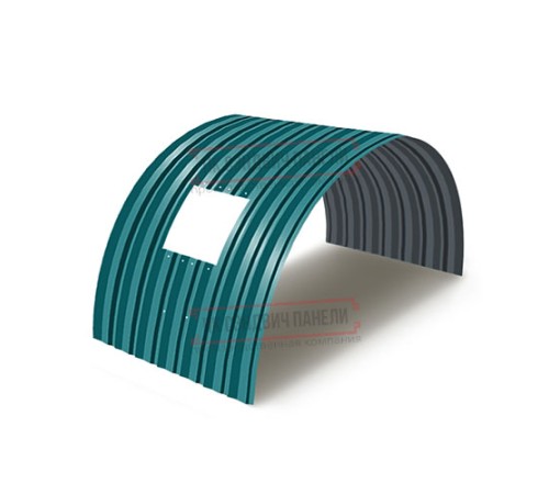 Продольно гнутый профнастил для укрытий конвейеров С15ПГ-1190, 0,9, в полимерном покрытии