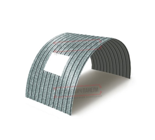 Продольно гнутый профнастил для укрытий конвейеров СС10ПГ-1160, 0,7, оцинкованный