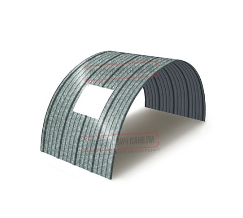 Продольно гнутый профнастил для укрытий конвейеров НС18ПГ-1170, 0,8, оцинкованный