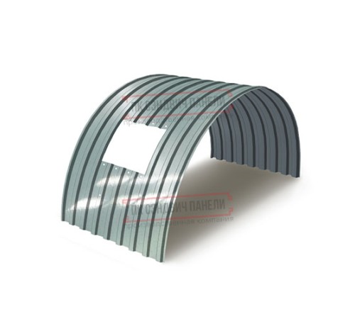 Продольно гнутый профнастил для укрытий конвейеров МП20ПГ-1150, 0,5, нержавеющий