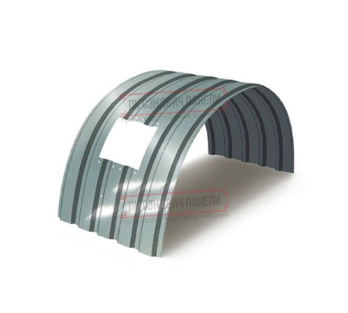 Продольно гнутый профнастил для укрытий конвейеров МП35ПГ-1076, 0,9, нержавеющий