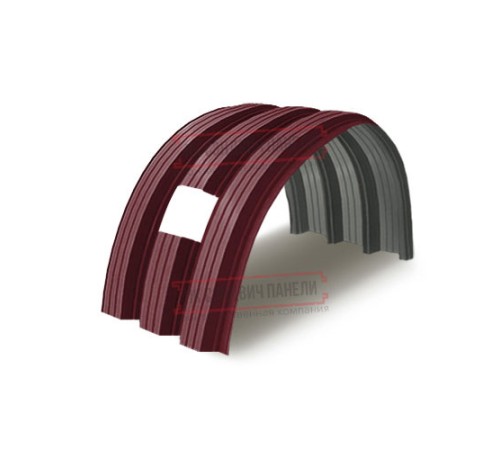 Продольно гнутый профнастил для укрытий конвейеров Н112ПГ-807, 0,5, в полимерном покрытии