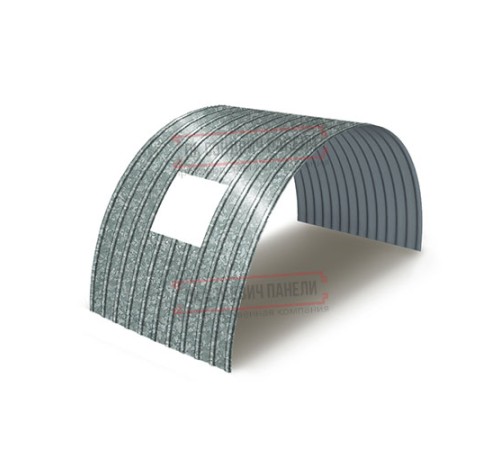 Продольно гнутый профнастил для укрытий конвейеров С18ПГ-1023, 0,7, оцинкованный